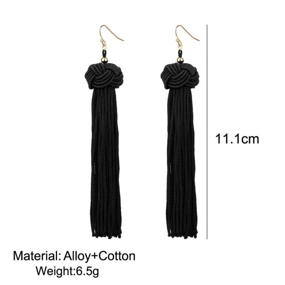 Tassel Long Earrings - Picture 8 of 8